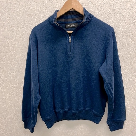 st. croix shop Other - St.Croix Shop Navy Blue 1/4 Zip Wool Pullover Sweater S